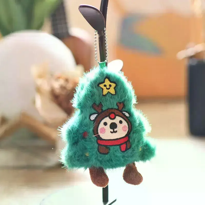 ตุ๊กตาต้นคริสต์มาสการ์ตูนน่ารัก ของตกแต่งกระเป๋าเป้สะพายหลังสุดสร้างสรรค์