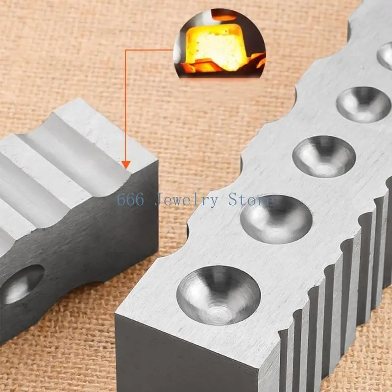 

F2TD Essential Steel Bracelet Grooves Tool Versatile Jewelry Crafting Steel Block Tool for Bracelet Engraving and Shaping