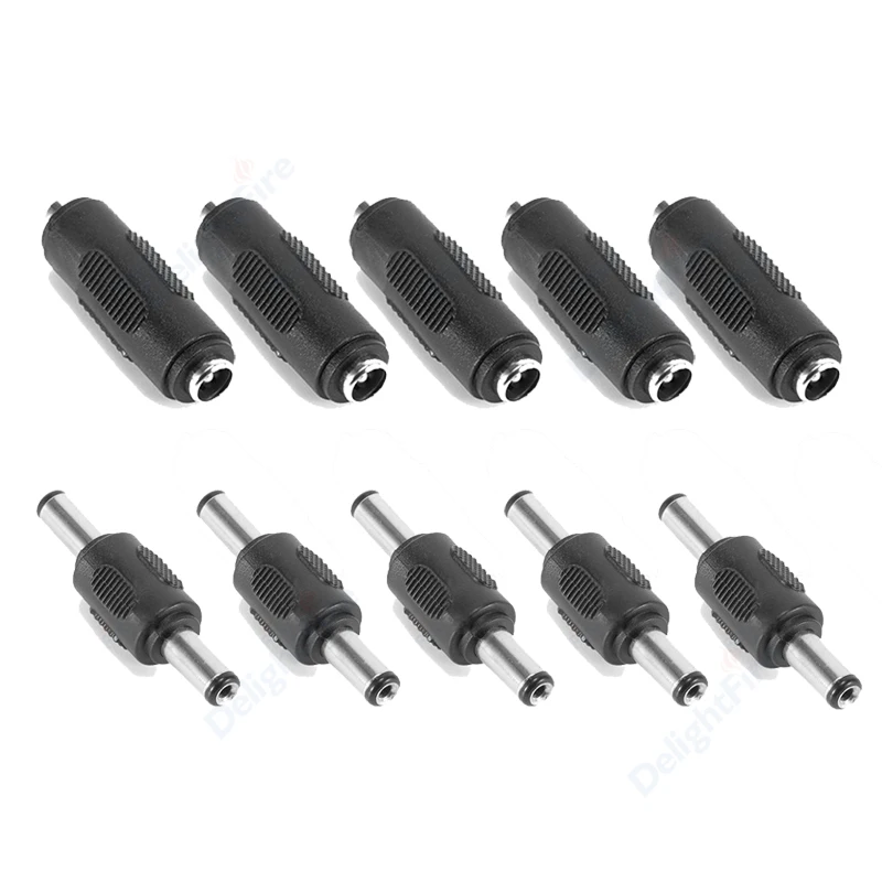 10pcs DC Power Adatter Female Male Plug Converter DC Connector 12v Panel Mounting Jack Adaptor For CCTV Camera Audio Speaker DIY