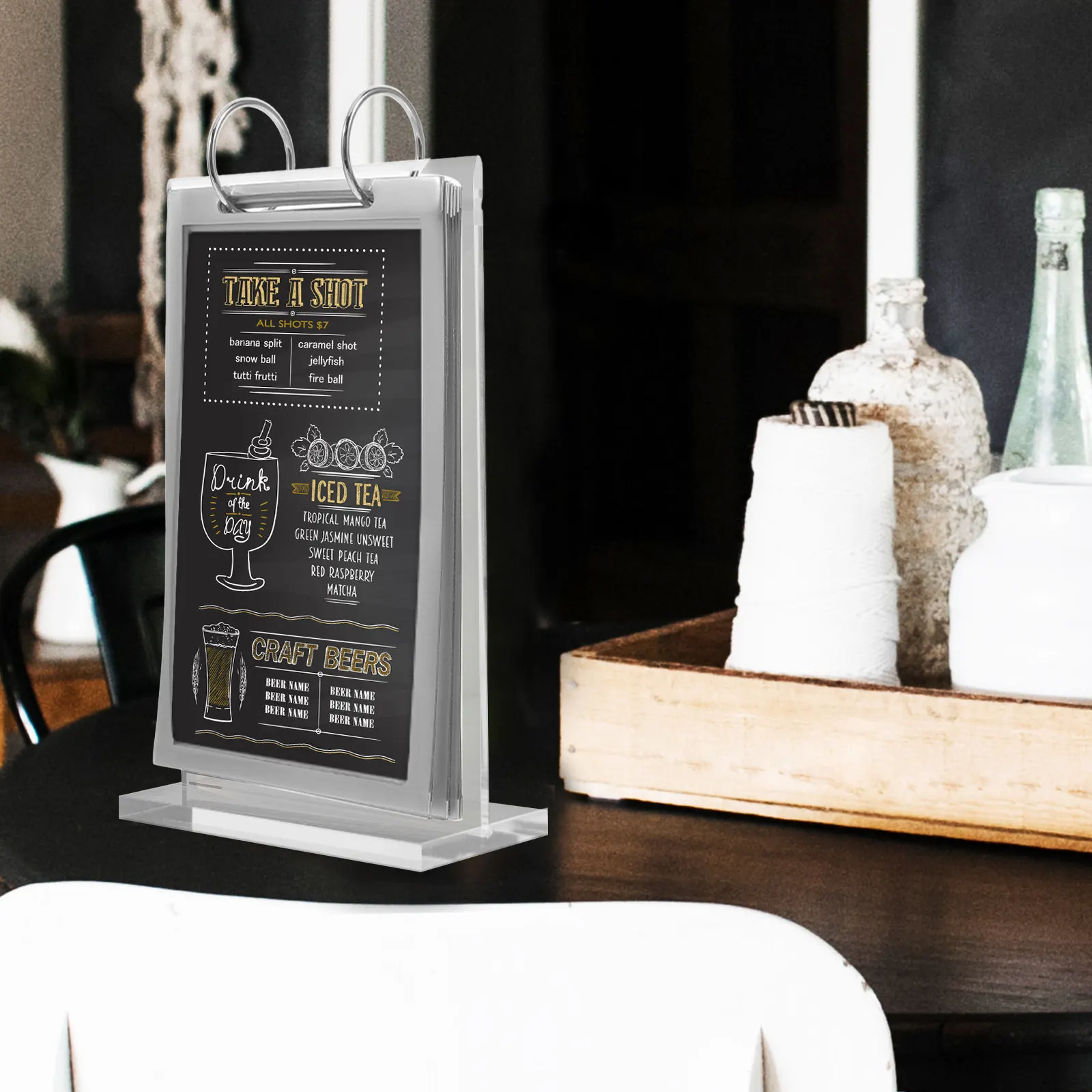 Acrylic Flip Display Stand for Menu Poster Paper Sign Desktop Table Top Use in Cafe Home Decor Store Training Center Shoe Shop