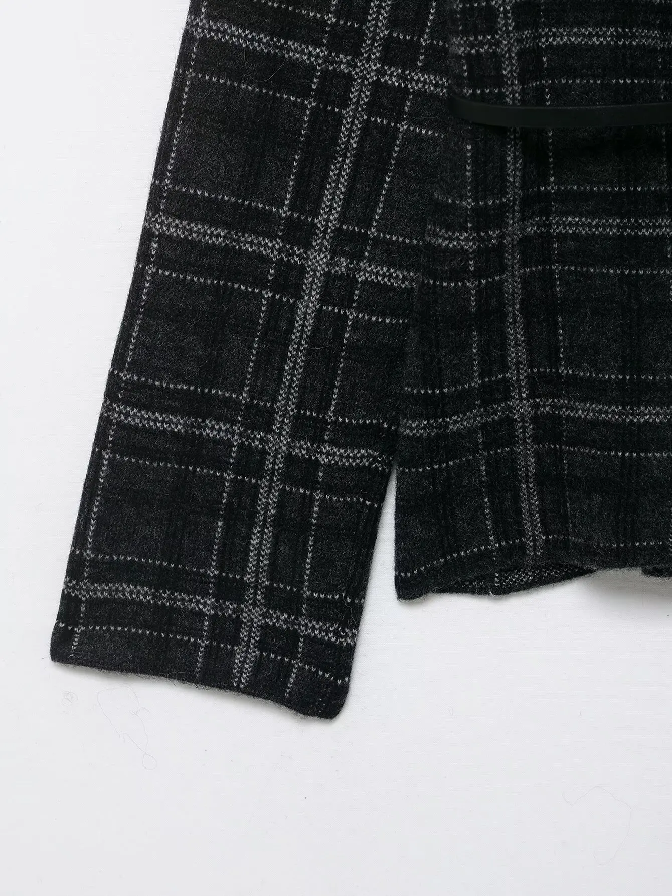 European and American style pattern knitted belted jacket autumn and winter new style fashionable waist waist top