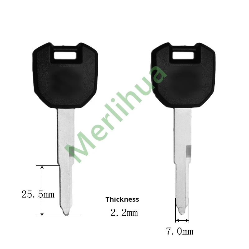 Llave de motocicleta Suzuki, adecuada para: llave de puerta eléctrica Suzuki GSX250 DL250, llave de motocicleta en blanco (puede instalar chips)