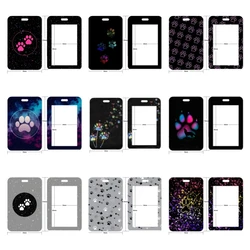Cute Edition Small Animal Footprint Series Card Set Student Transfer Card Campus Meal Card Hard Cover Keychain Rope Pass Holder3
