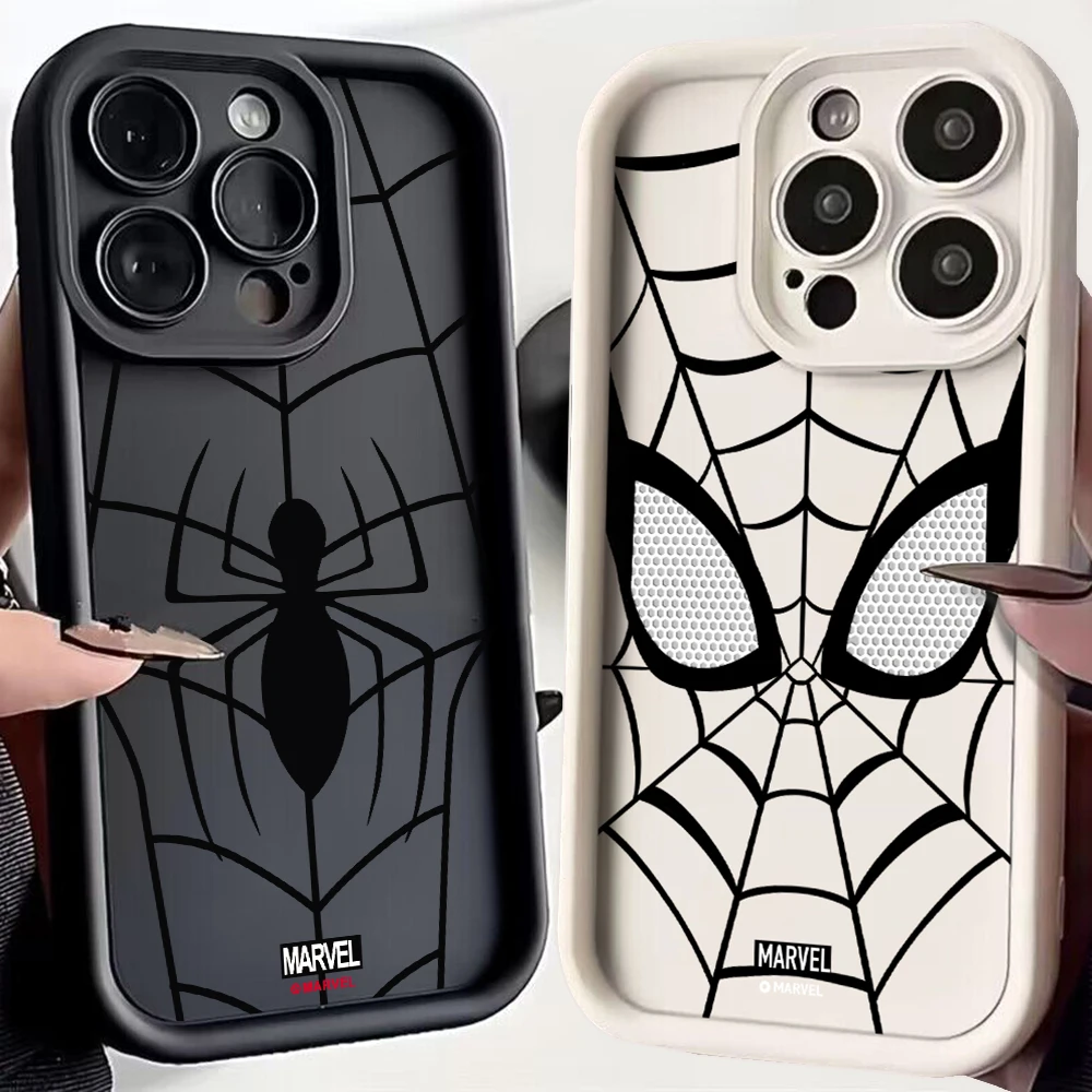 Marvel Art Comic Spiderman Logo Phone Case For OPPO Reno 2 3 4 5 6 7 7Z 8 10 11 Pro Plus 5G Soft TPU Back Cover With Hand Strap