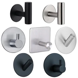 Hole-punched stainless steel hook - bathroom hanging hook for clothes and hats - bathroom wall-mounted storage hook