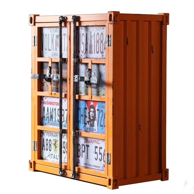 

Creative Container Vintage Industrial Style Shoe Cabinet Entrance Locker with Door Large Capacity Hall Cabinet