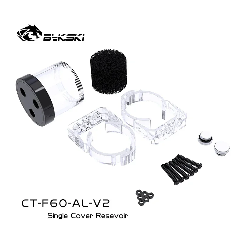 Bykski 100/150/200mm Length 60mm Diameter Cylinder Water Tank Extension Reservoir for Bykski Pump Extending Cooler CT-F60-AL-V2