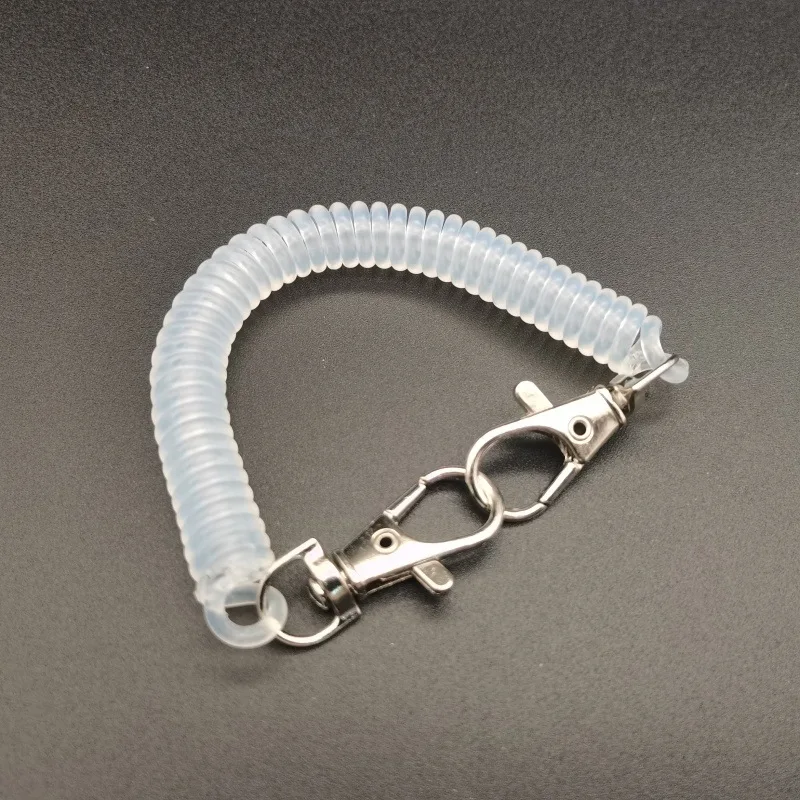 Telefoonlijnstijl Lente Tweekoppige sleutelhanger Anti-verloren Telescopisch elastisch touw Tas Kaarthouder Sleutelhanger Lente Lanyard