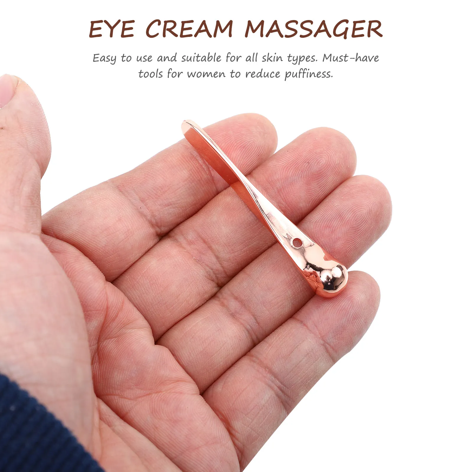 

Набор из 3 металлических аппликаторов для крема вокруг глаз, шпателей для макияжа и массажных инструментов для лица, уменьшающих отечность, для всех типов кожи