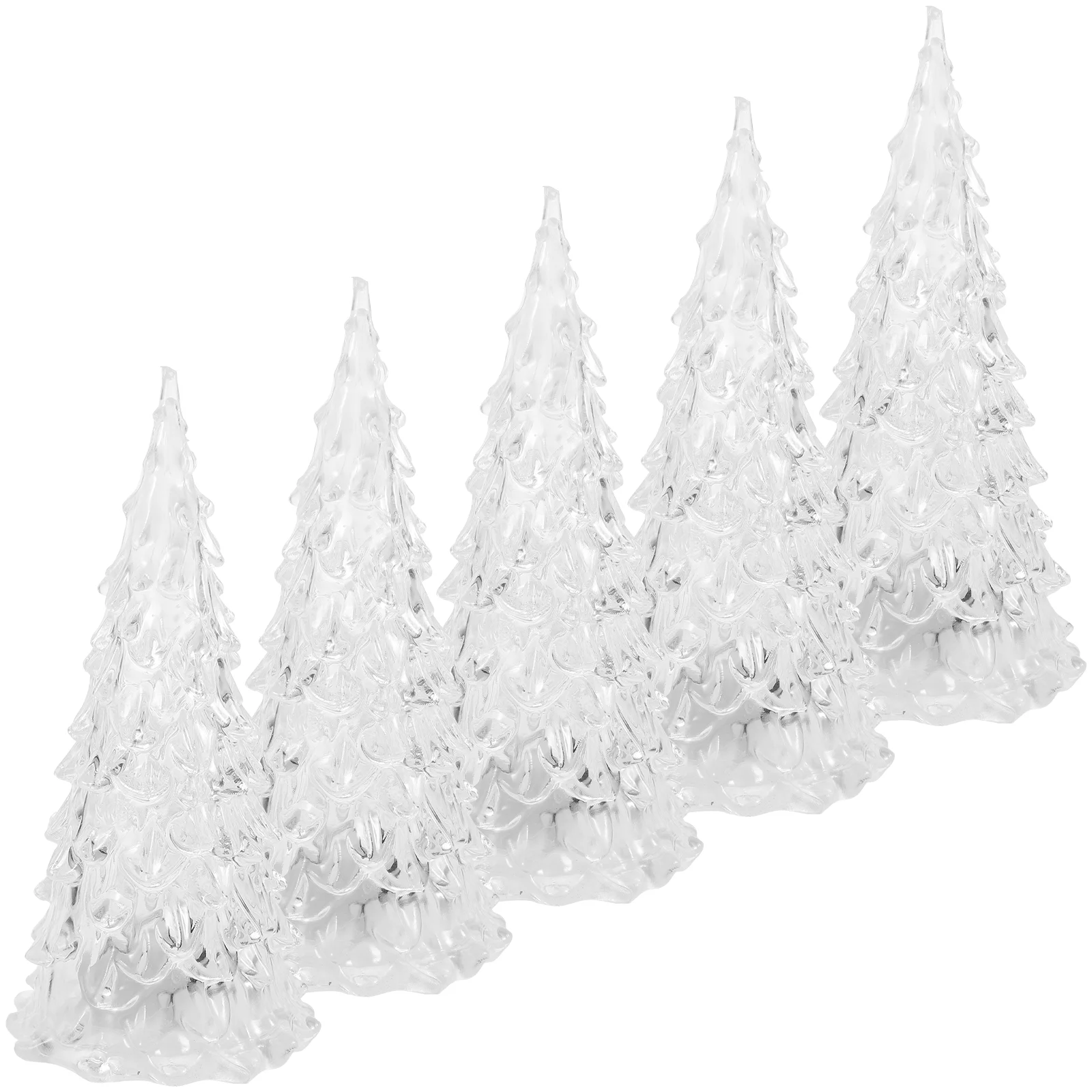 Sapin de Noël en acrylique coloré, brittop LED, veilleuse USB, décorations extérieures, 8 pièces