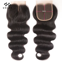 UNice Body Wave Human Hair 4x4 Lace Closure & 5x5 HD Lace Closure Natural Color Human Hair Lace Closure 1Pcs 150% Density