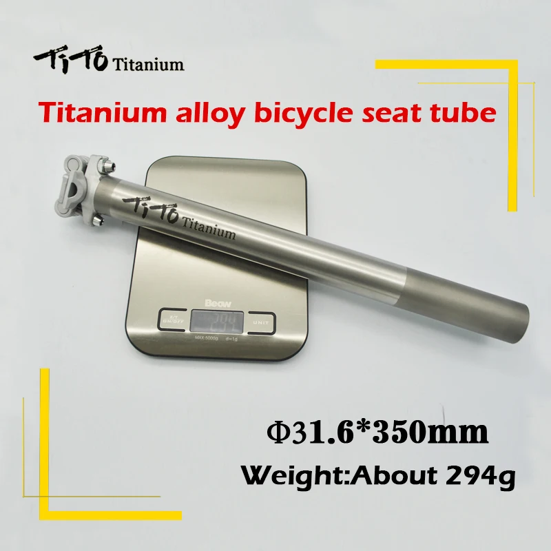 Tito Titanium Alloy Bike Seat Post 27.2/30.9/31.6mm MTB Road Bicycle Seatpost Length 350mm Aluminum Head Bicycle Seat Parts