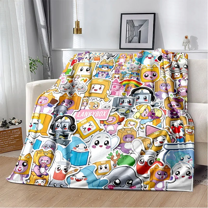 Happy Rocky And Foxy And Boxy Lankybox Soft Plush Blanket,Flannel Blanket Throw Blanket for Living Room Bedroom Bed Sofa Picnic