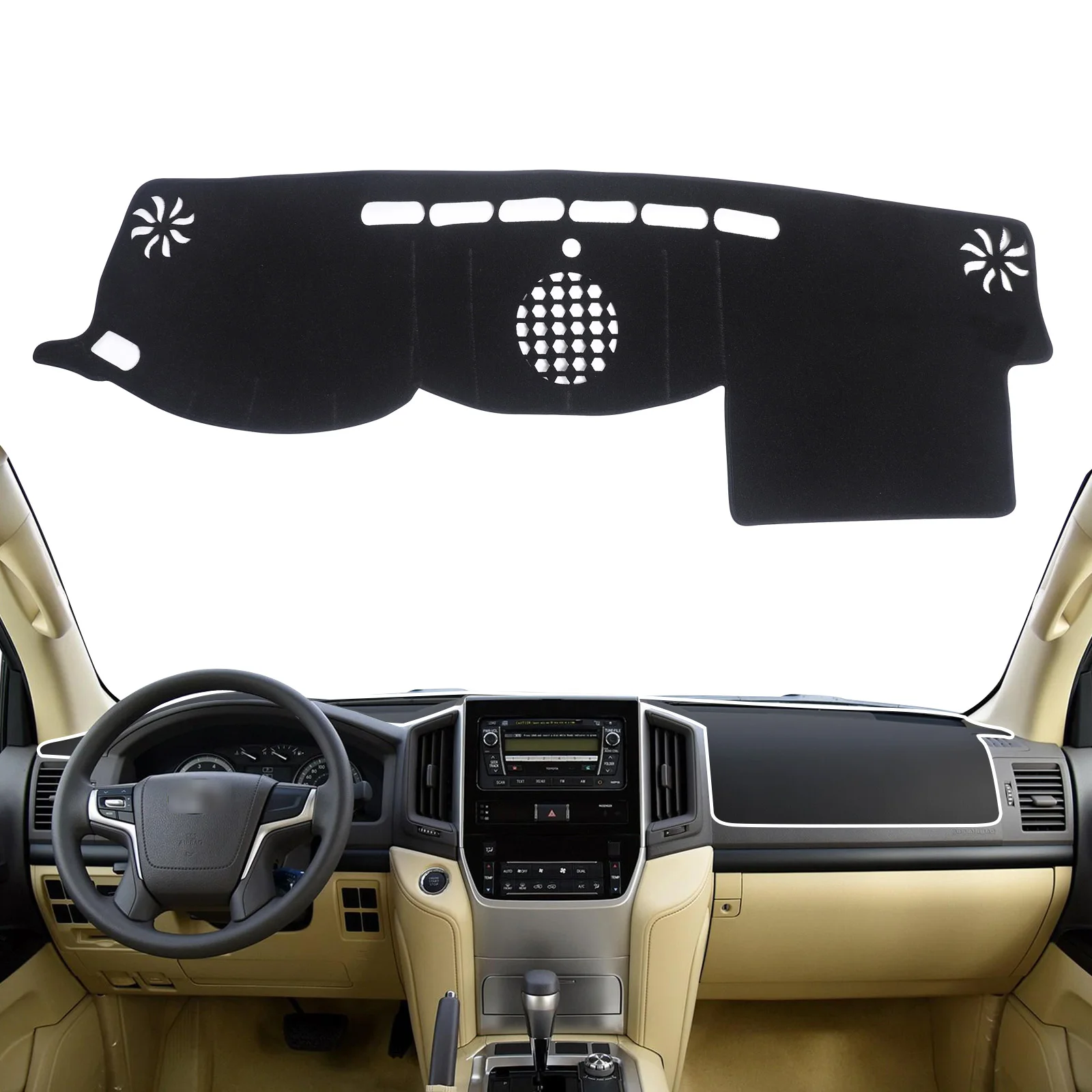 Dashboard Cover Pad for Toyota Land Cruiser LC200 2016 - 2021 Dash Mat Dashmat Accessories Sunshade Protective Carpet