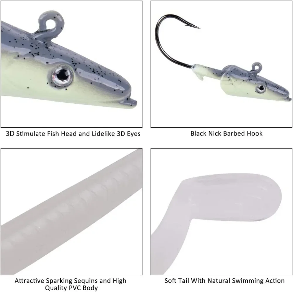Goture 1pcs 11cm 22g Soft Fishing Lure Bass Fishing Lure Lead Hard Jig Fish Head Artificial Bait PVC Body Lures Swimbait
