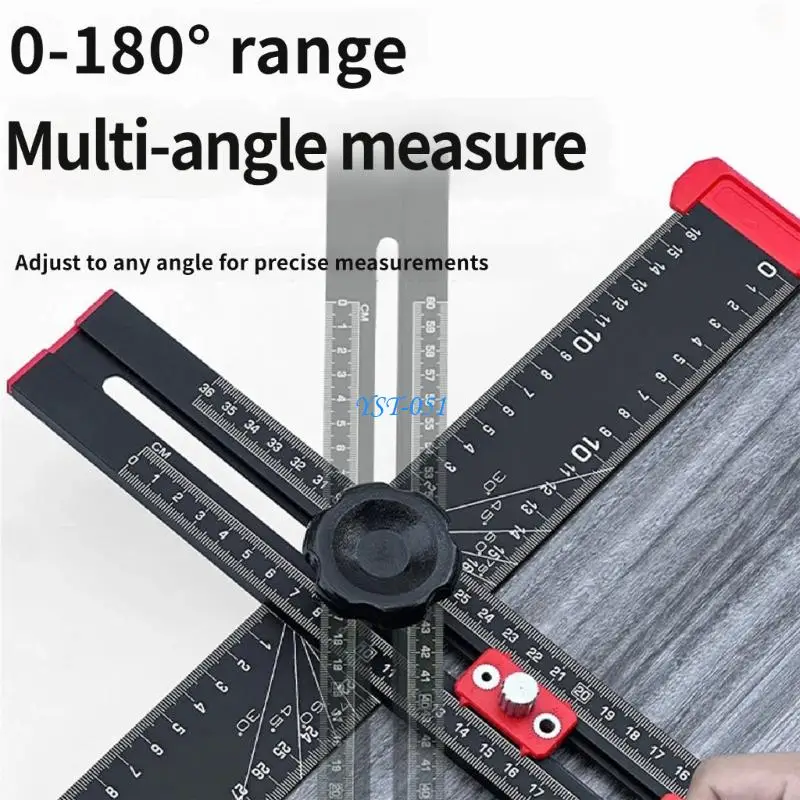 E15A Multifunctional Metal Ruler For Precise Marking Drilling And Positioning In Woodwork