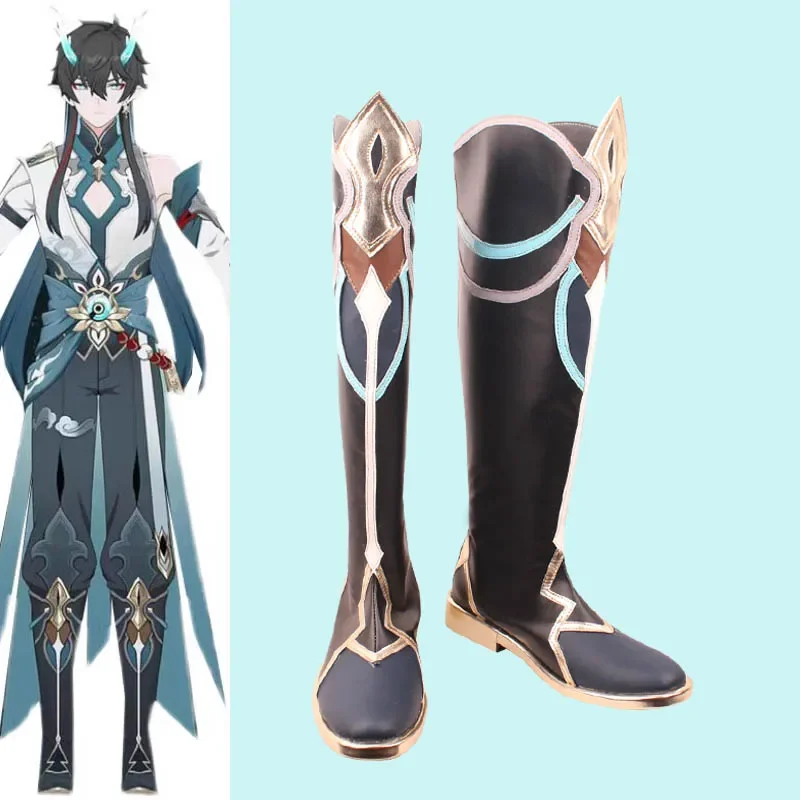 Honkai star rail Dan Heng cosplay shoes party Dan Heng cosplay boots shoes PU leather leader of shadow garden props