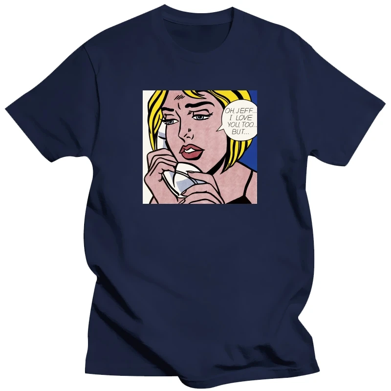 

О, Джефф...Я люблю тебя, слишком...Ок... Футболка от Roy Lichtenstein, летняя футболка большого размера для мужчин