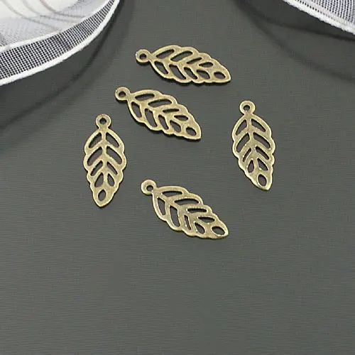 Not Plated Color Brass Small Tree Leaf Leaves Charms Necklace Earrings Diy Jewelry Accessories Making Rosediy official-website