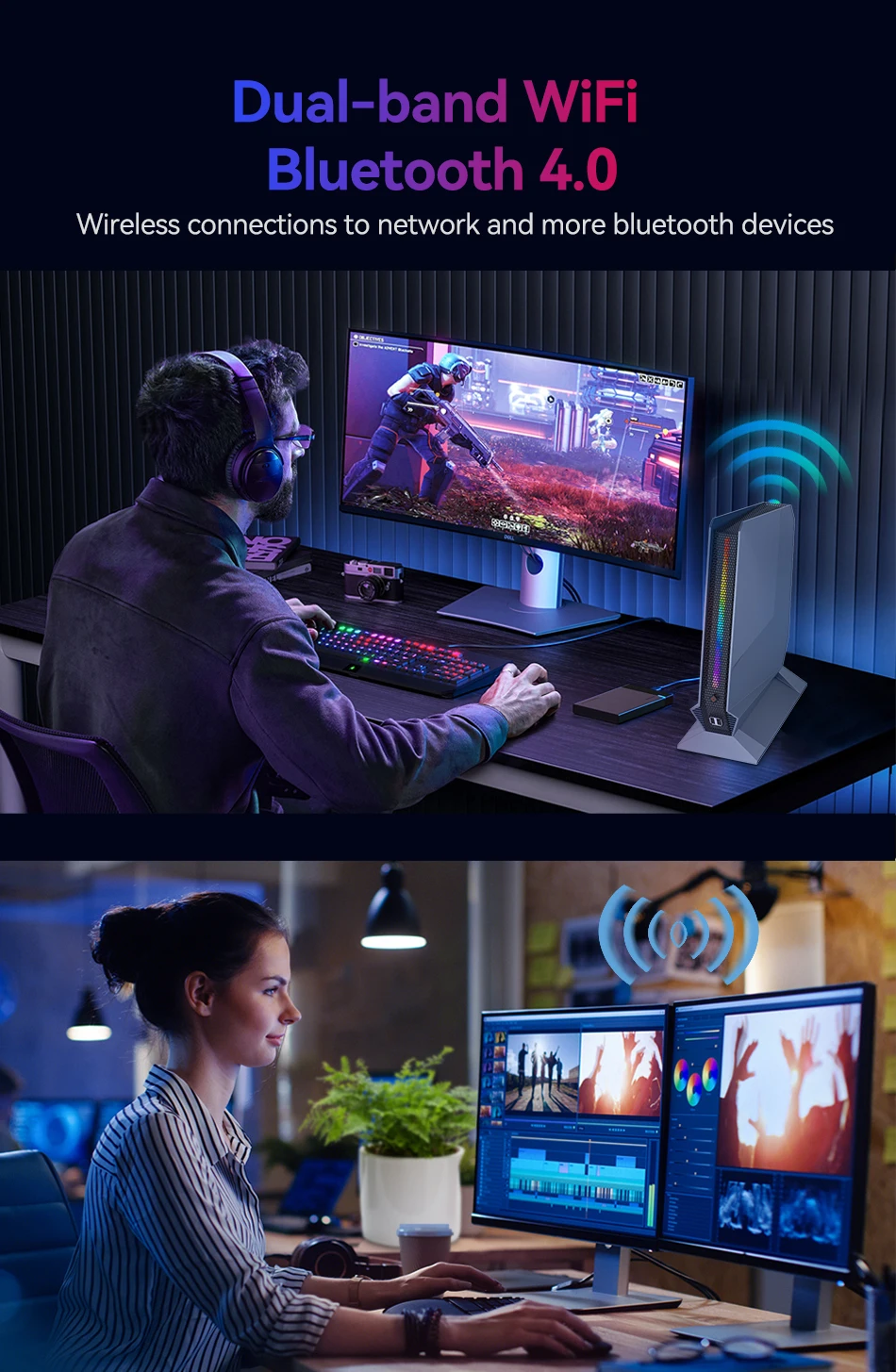 Gaming Mini Desktop PC Intel Core I9-12900H NVIDIA RTX4060 RTX3050 8GB GPU 32GB DDR4 1TB M.2 NVMe SSD WiFi6 Win11 RGB Light