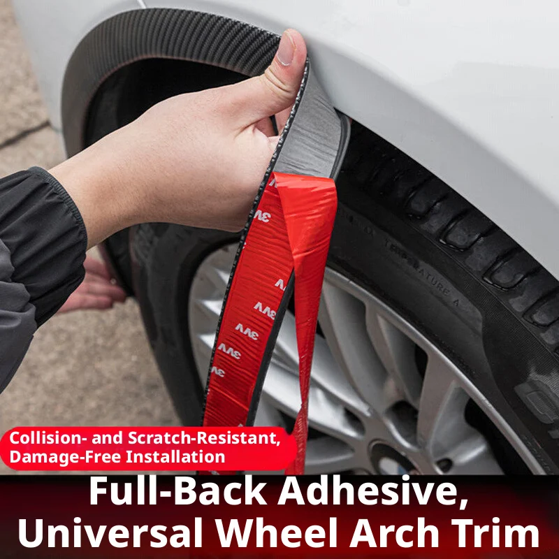 Car wheel eyebrow anti-collision strip modified to widen to block scratches and decorate with carbon fiber wheel eyebrow strip