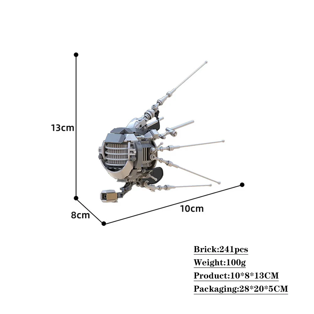 

Future Mecha Eyebot MOC Building Blocks Wasteland Scout Robot with Antenna Post-Apocalyptic DIY Model for Sci-Fi Fans Gifts