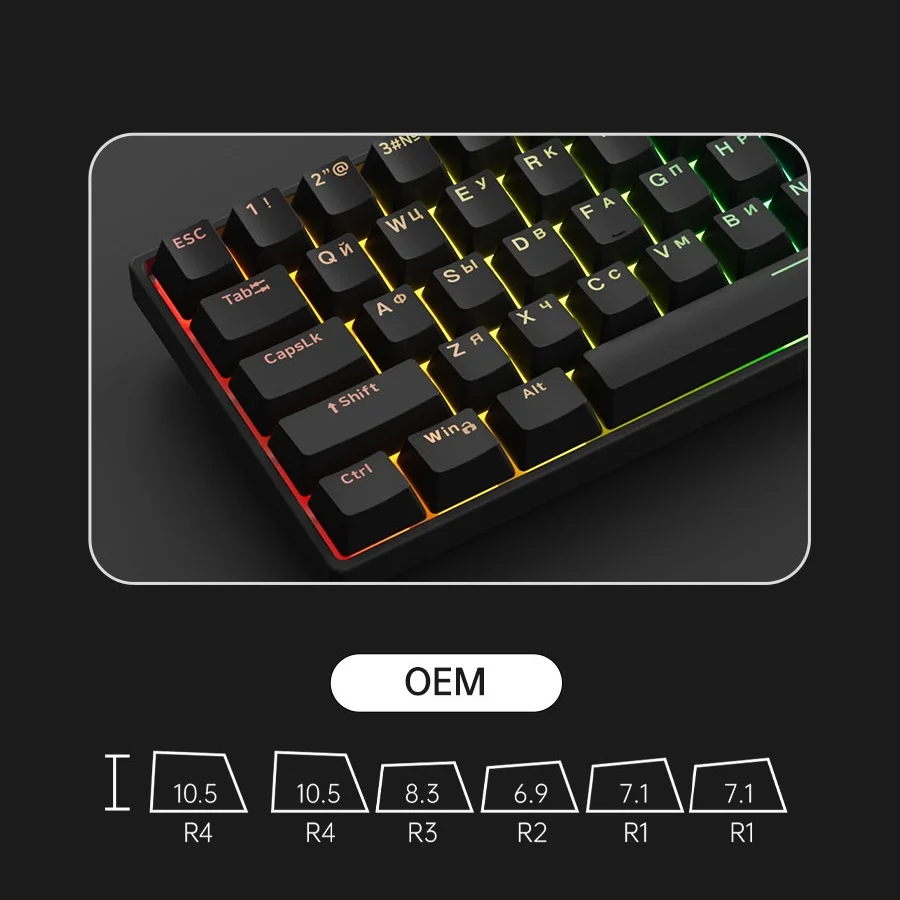 คีย์บอร์ดเกมมิ่งแบบมีสาย Akko 3061S สีดำ HE Mechanical Keyboard 60% ANSI รัสเซีย RGB สวิตช์แม่เหล็ก Rapid Trigger 8K TypeC ปรับแต่งได้