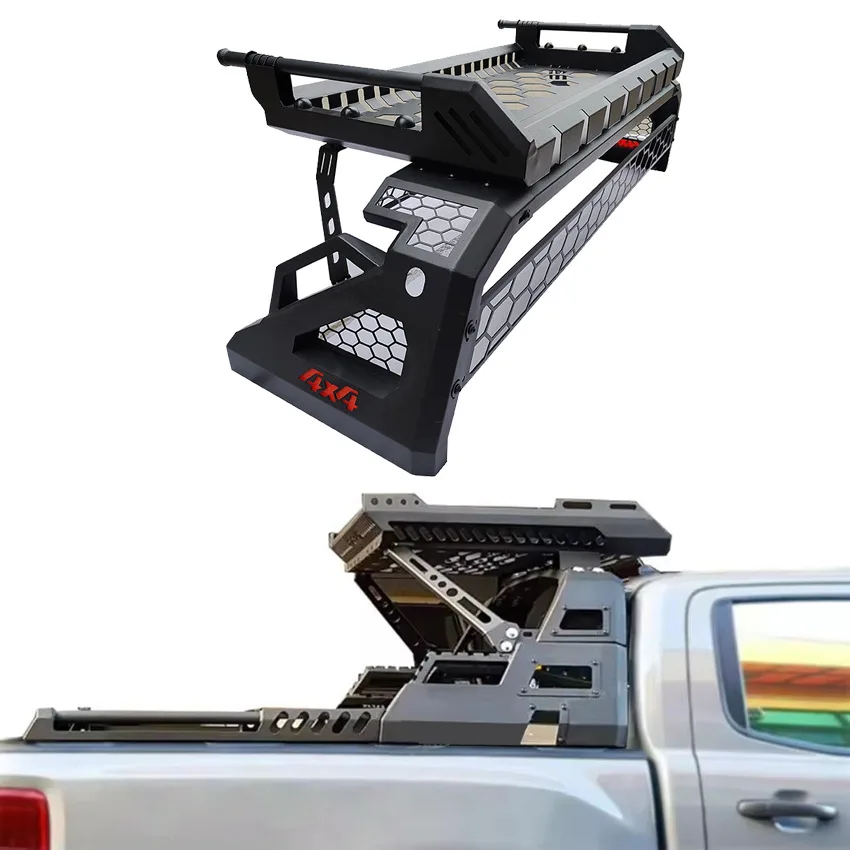 -For Factory-Customized Short Model Pickup Truck Off-Road Roll Bar with Luggage Rack Anti-Rollover Protection Accessories%