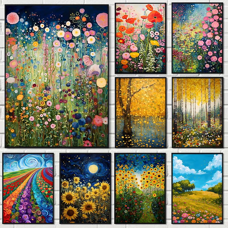 Abstract Flower Canvas Painting Modern Floral Prints Poster Wall Art Picture for Living Room Home Bedroom Decor Classroom Cua