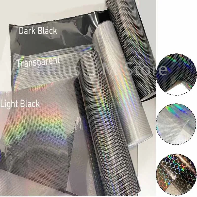 Car motorcycle Laser Honeycomb Headlights Taillight Lamp Vinyl Wrap Headlight Tint Waterproof Film Fog Light Taillight Stickers