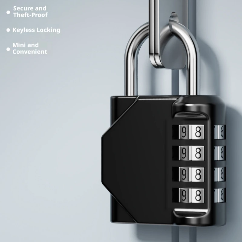 Outdoor Security Combination Padlock, 1Pc Heavy‑Duty Waterproof 4‑Digit Resettable Password Lock for Gate Locker