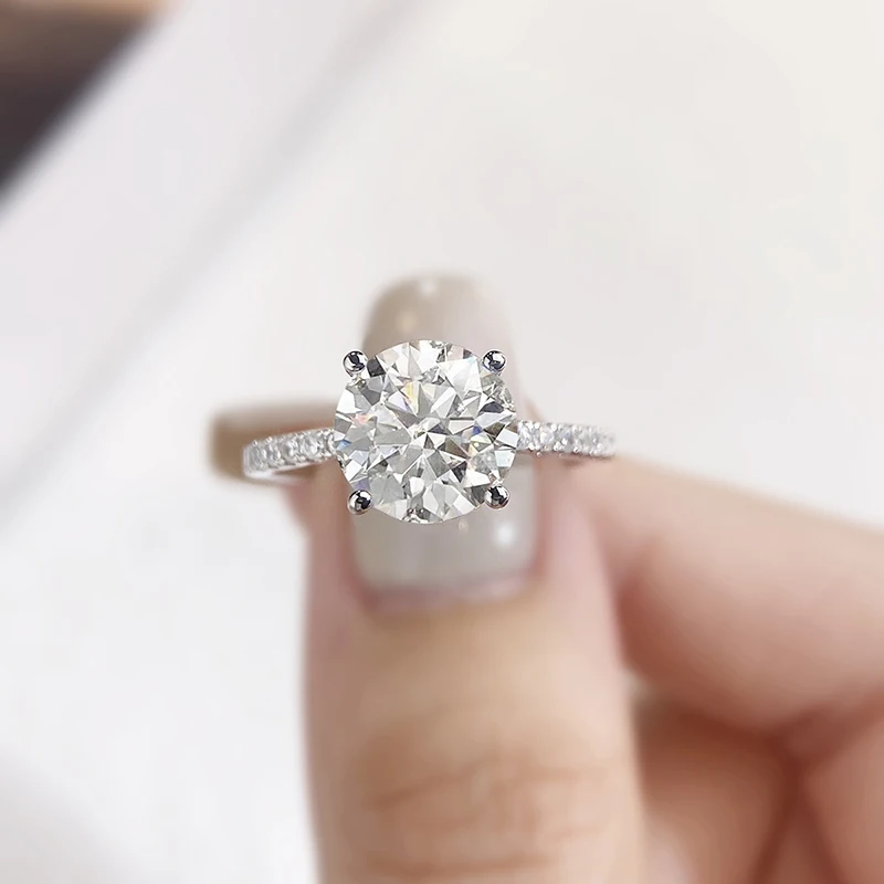 

DWJ Luxury 3ct Moissanite Diamond Rings for Women Big Solitaire Wedding Real 925 Sterling Silver Luxury Designer Fine Jewelry