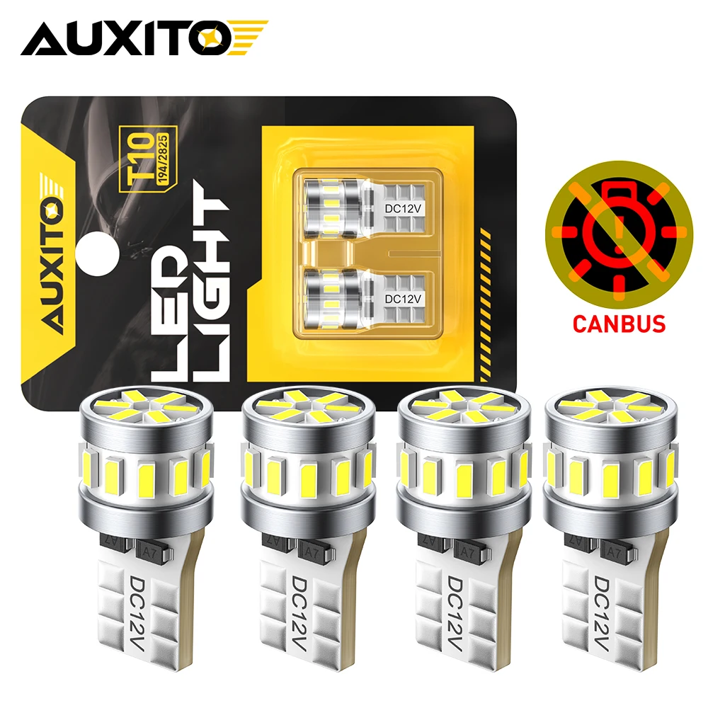 AUXITO 4/2Pcs T10 W5W 194 501 Led Canbus No Error Car Interior Light 168 2825 5W5 LED Map Dome Door Trunk License Plate Lamp