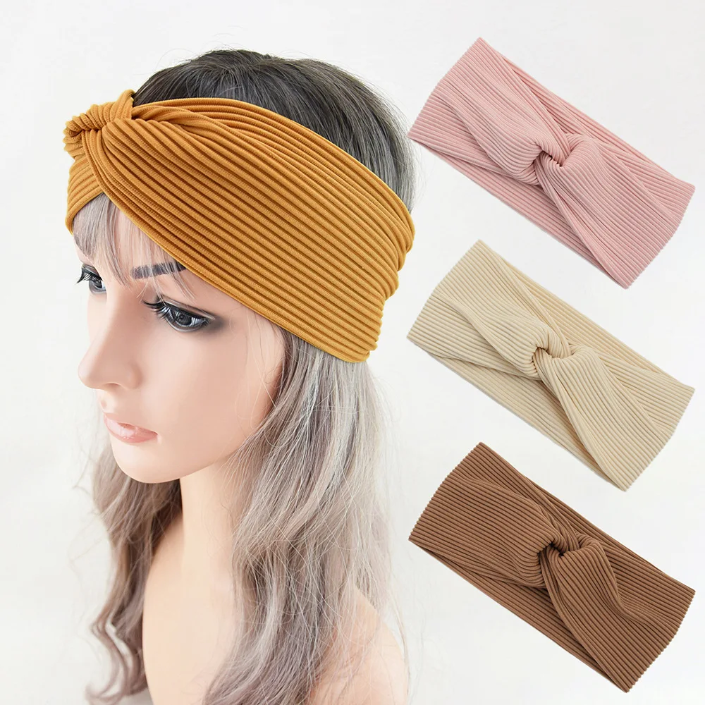 1 Stück Yoga-Stirnbänder, dehnbar, elastisch, überkreuzt, breite Krempe, Sport-Kopfbedeckung für Damen und Mädchen, modische Haar-Accessoires