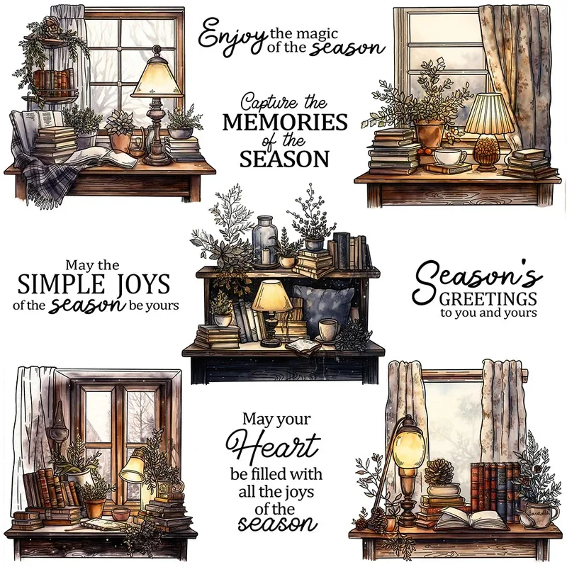 

Warm Home Desks Window Winter Days Clear Stamps DIY Scrapbooking Supplies Silicone Stamp For Card Making Albums Decor