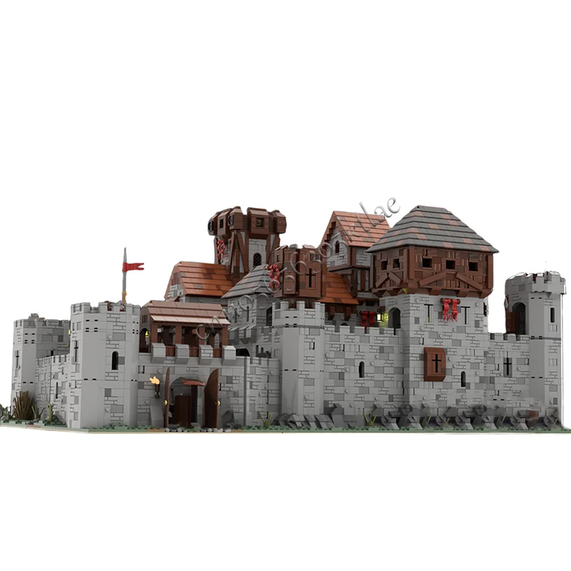 جديد 10546 قطعة القلعة القديمة في القرون الوسطى عرض الشارع اللبنات الأفكار الإبداعية ألعاب أطفال الجمعية التعليمية هدية عيد ميلاد