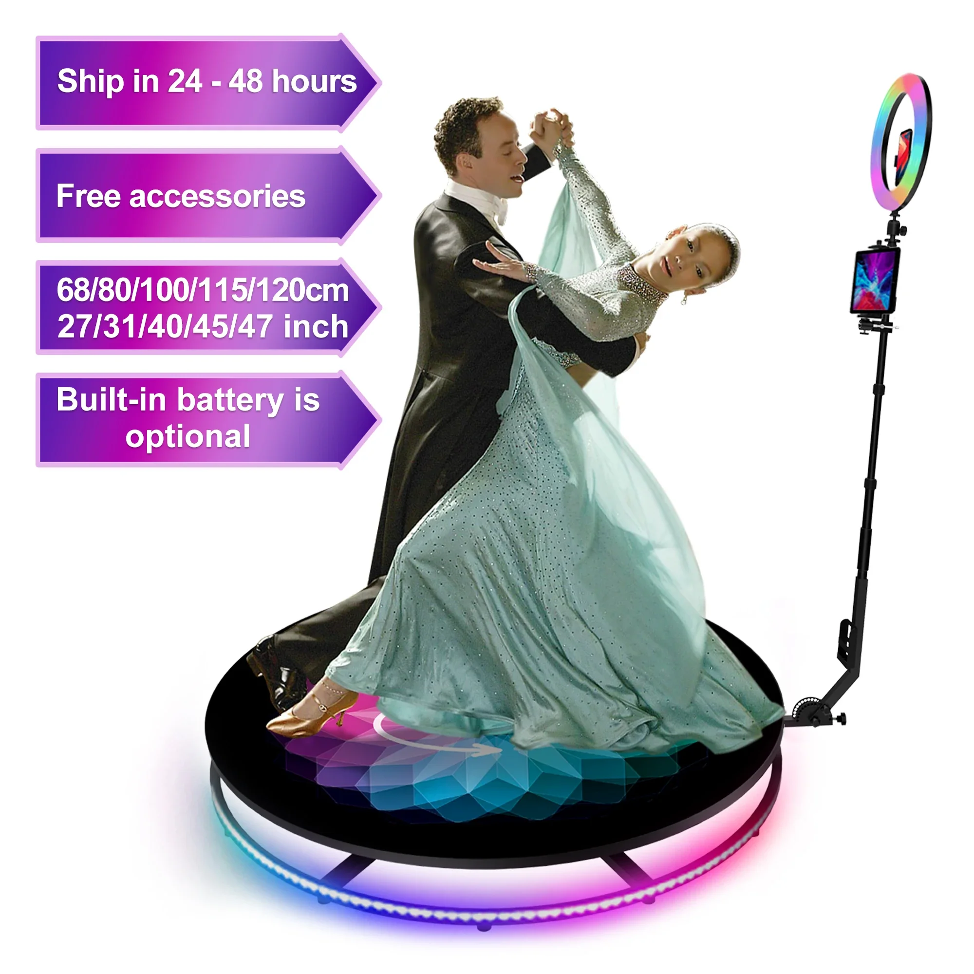 Dropshipping Slow Motion Video 360 Spinner 360 Degree Magic ipad Photo Booth Car Photobooth