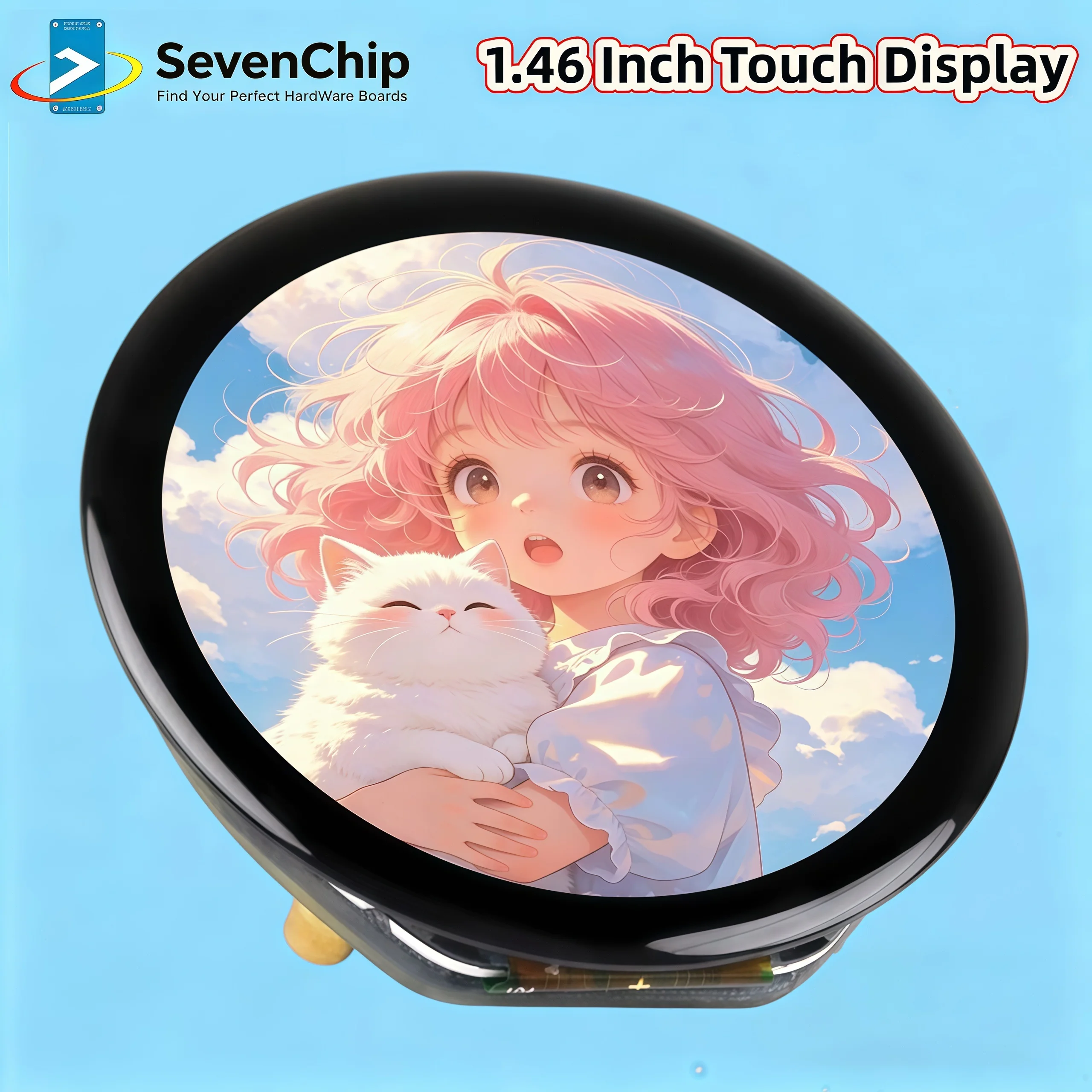 

Waveshare 1.46 Inch Touch LCD Display Module, 412 × 412 Resolution, 16.7M Color, QSPI and I2C Communication Interfaces