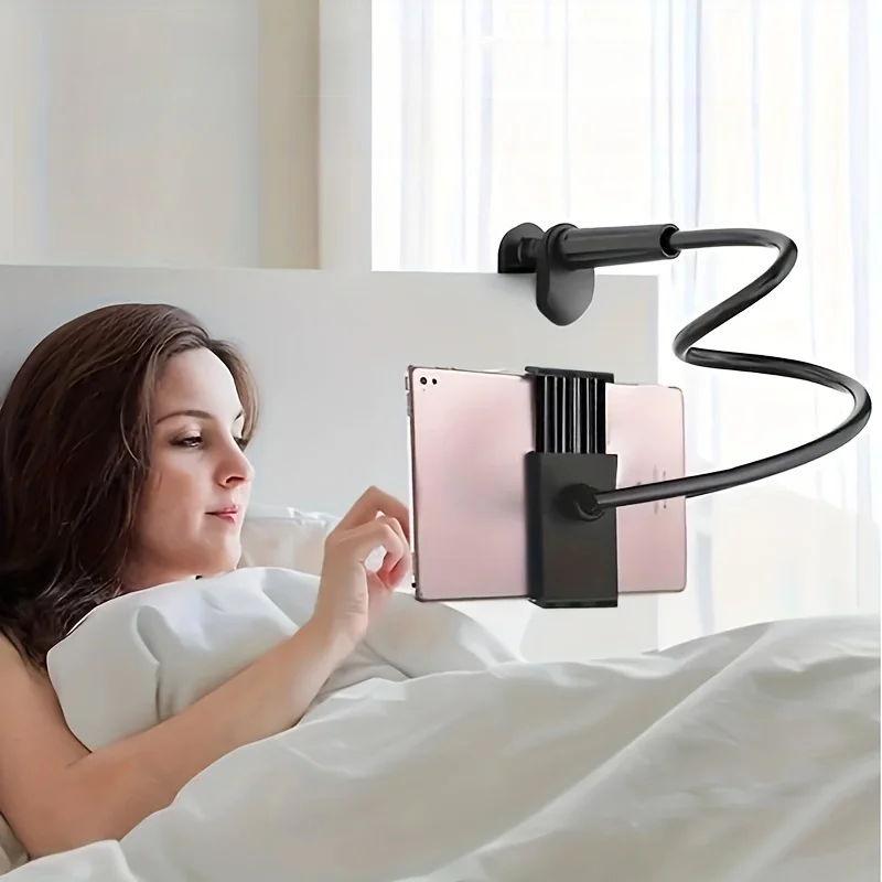 

1pc Lazy Mobile Phone Flat Gooseneck Bracket,360 Flexible Mobile Phone Bracket,Long Arm Mobile Phone Clip