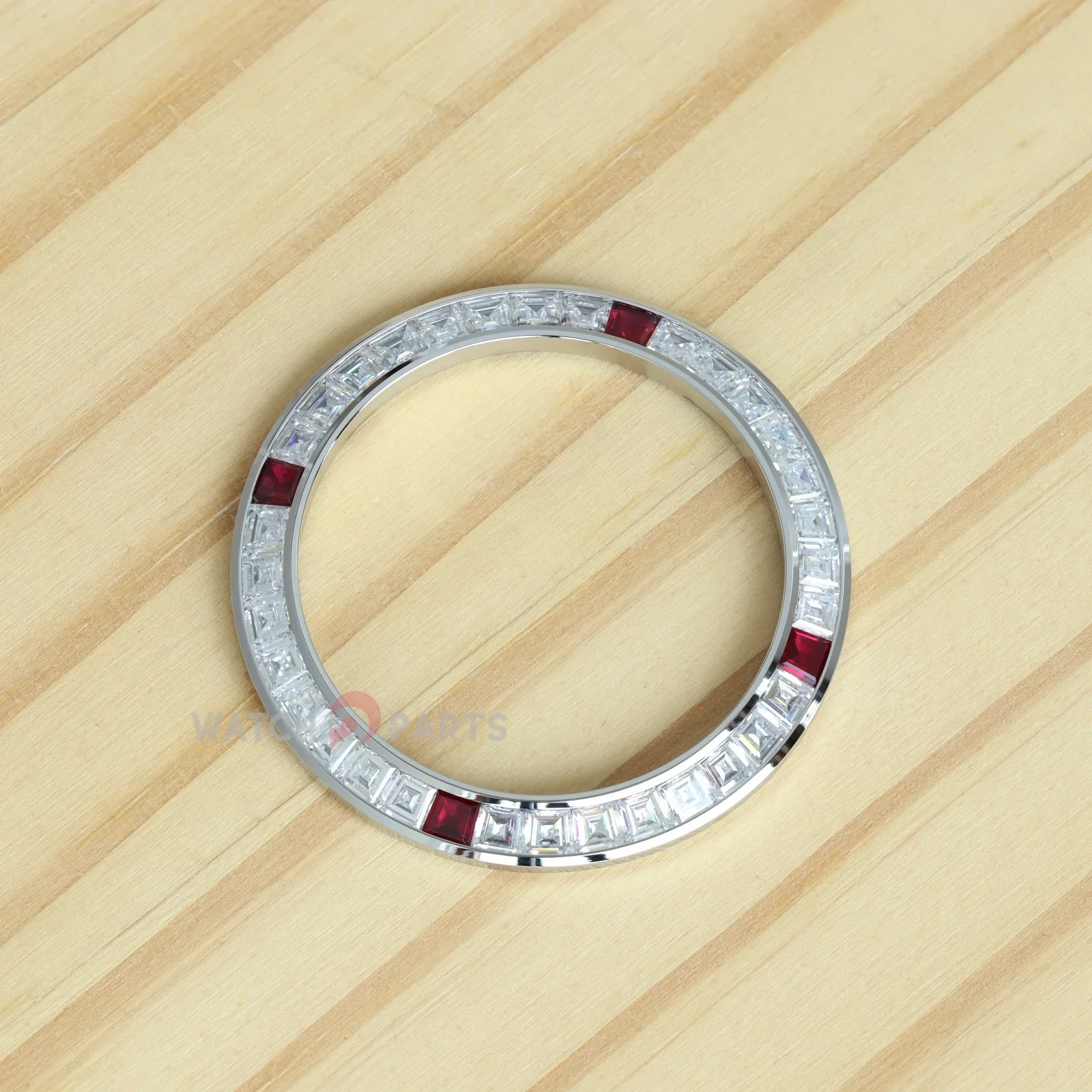 Synthetic Moissanite Diamond/Rubies Watch Bezel for Rolex Daytona 40mm Watch Gemstone Bezel