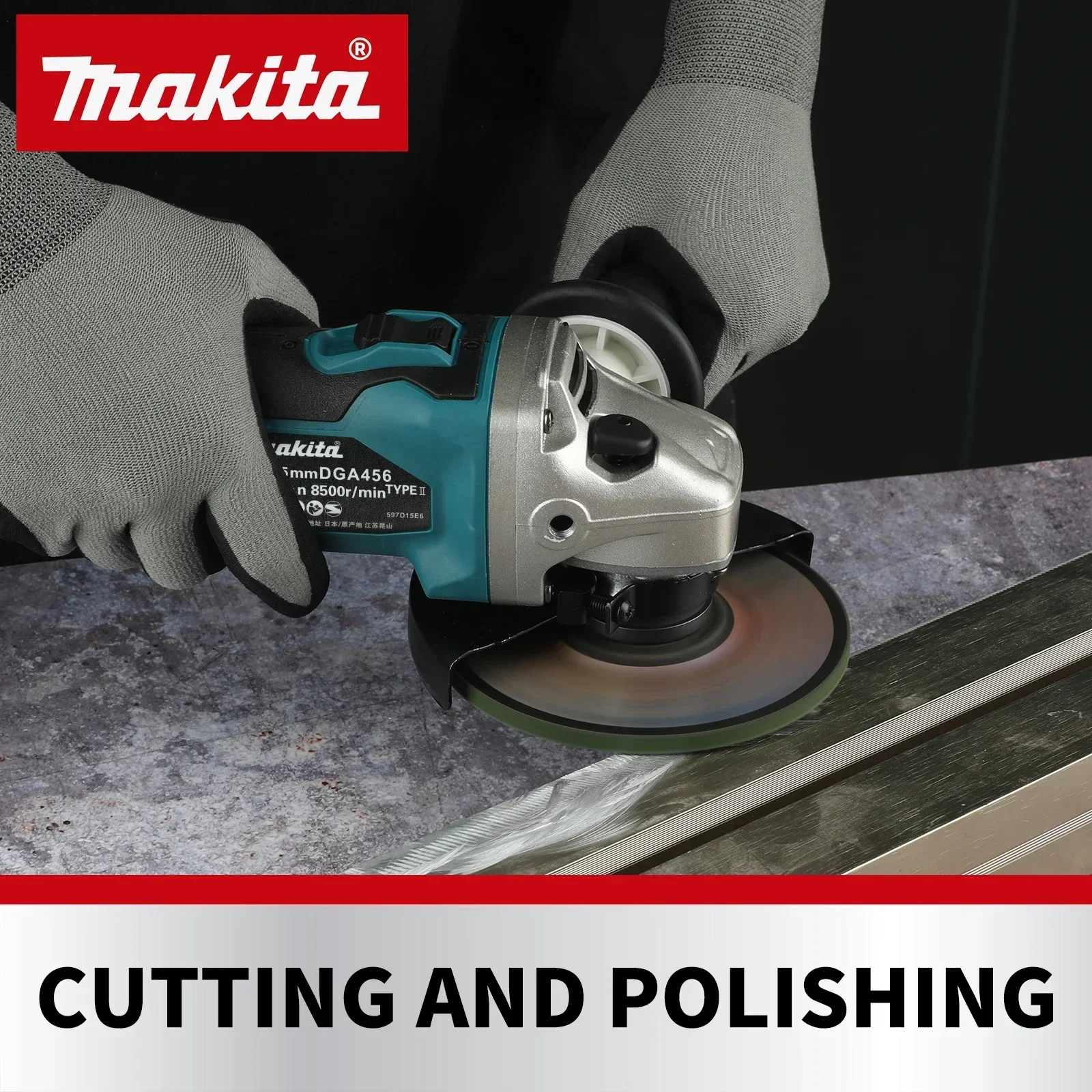 DGA456-115 Rechargeable Angle Grinder Polishing Machine Grinding Cutting Machine Power Tool For Makita 18v Battery Pins