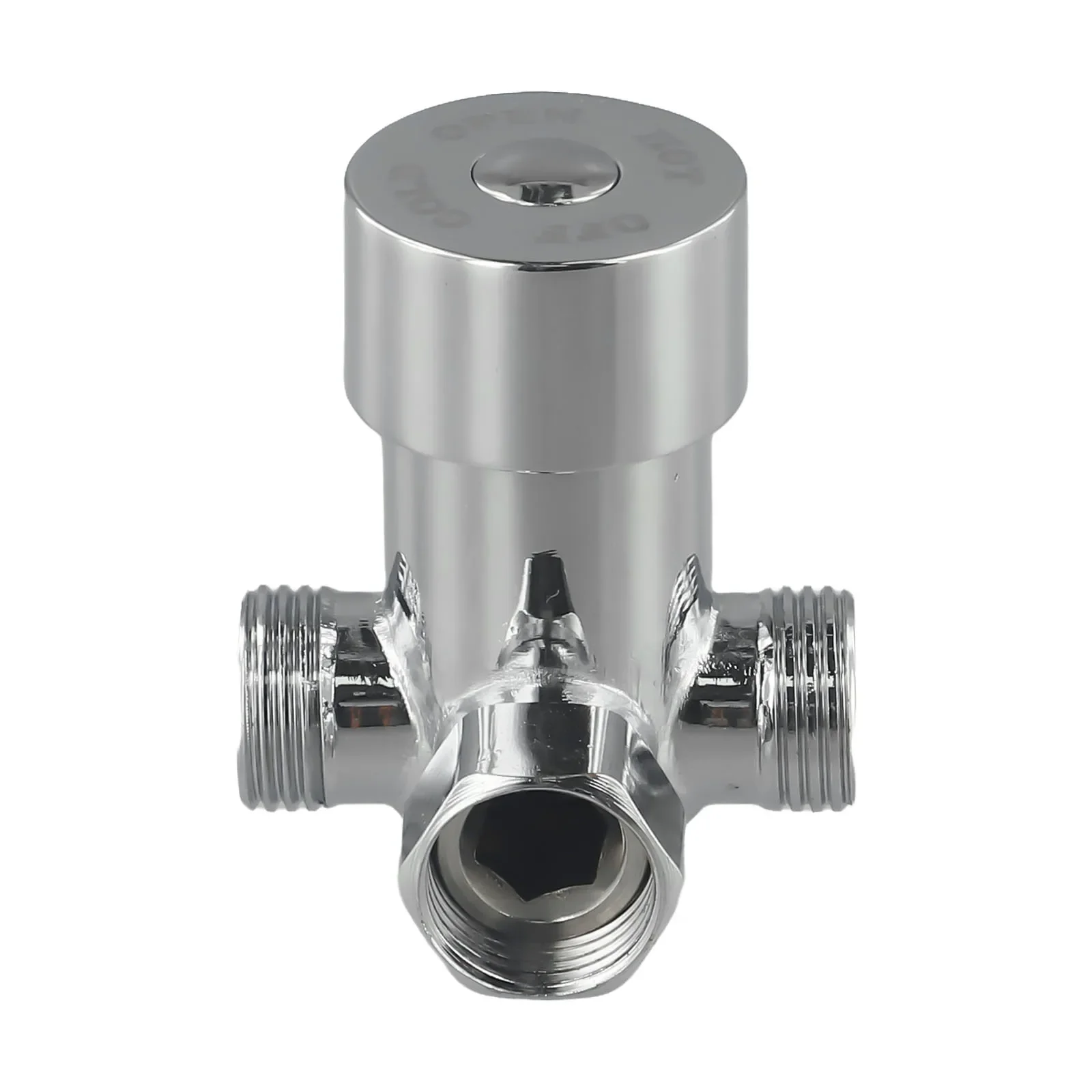 Mixing Valve for 3 Hot Way Water Cold Adjustable Temperature Control Zinc Alloy Material G1/2 Reliable Thread and Long Lasting