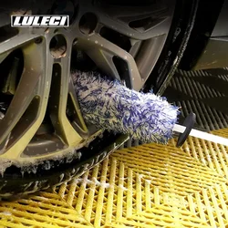 LULECI Car Wash Brush Microfiber Premium Wheels Brush Non-Slip Handle Easy To Cleaning Rims Spokes Wheel Barrel Car Accessories