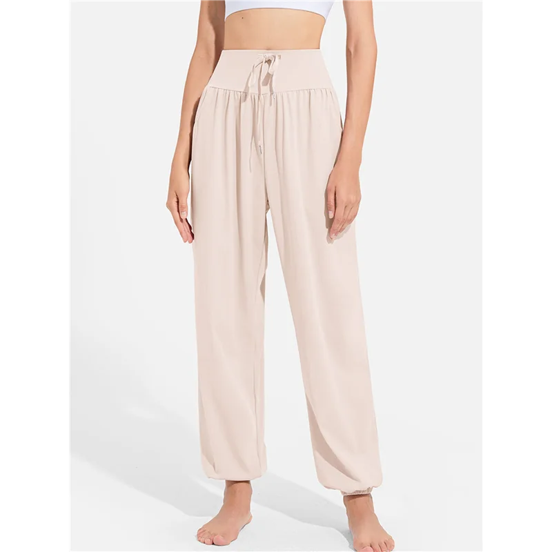 AB15 - Damskie spodnie do jogi z szerokimi nogawkami, wygodne, codzienne i przewiewne