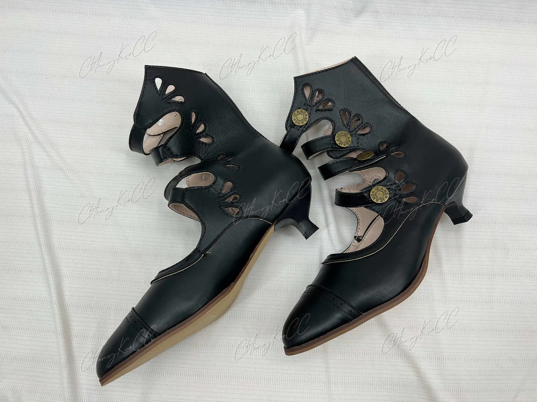 Medieval Style Women Shoes High Heels National Style Carved High Tube Spring Autumn Pointed Head European and American Large Siz