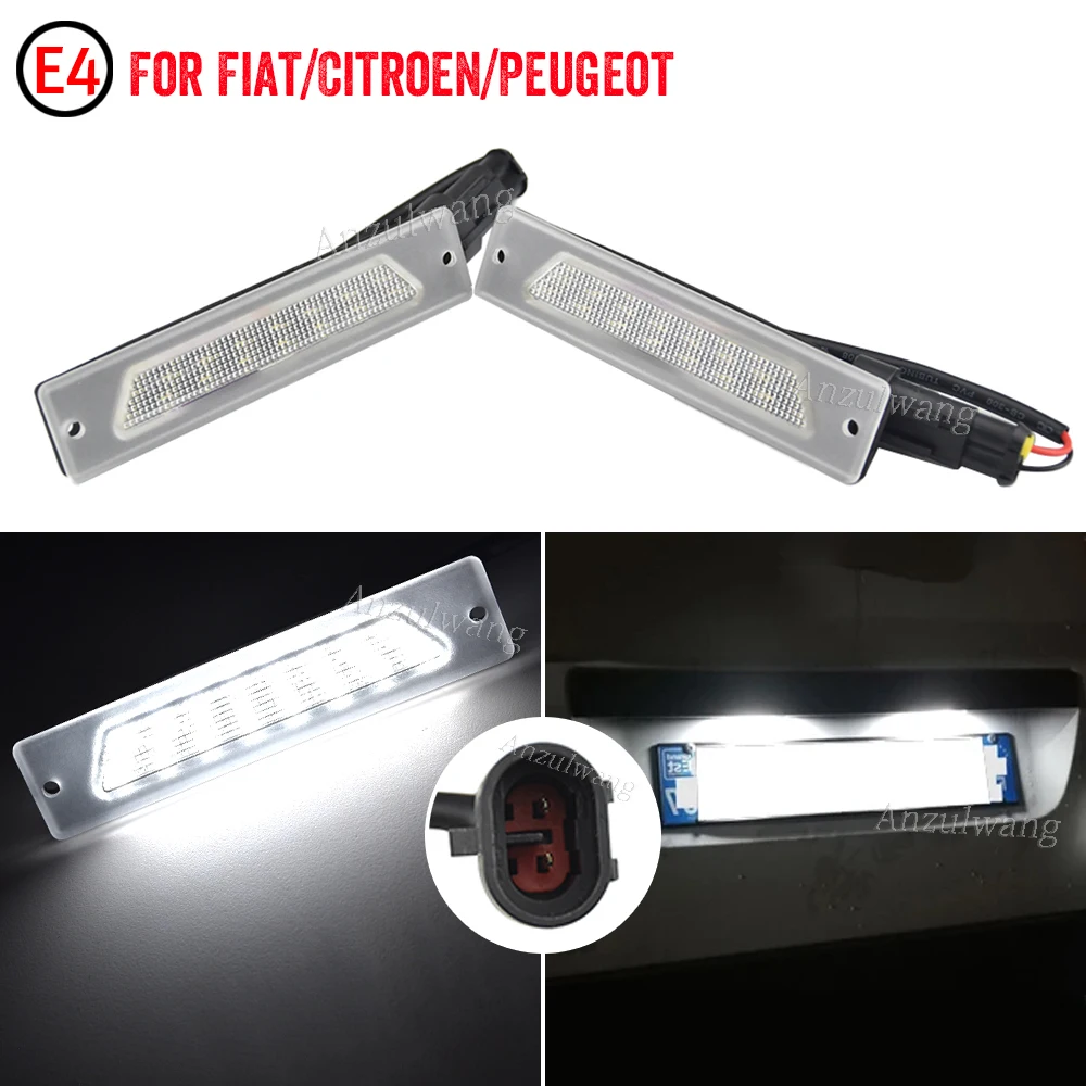 For 1994-2002 Fiat Ducato & Peugeot Boxer Manager & Citroen Jumper Relay Bus Box 203 2Pcs LED License Plate Light Number Lamps
