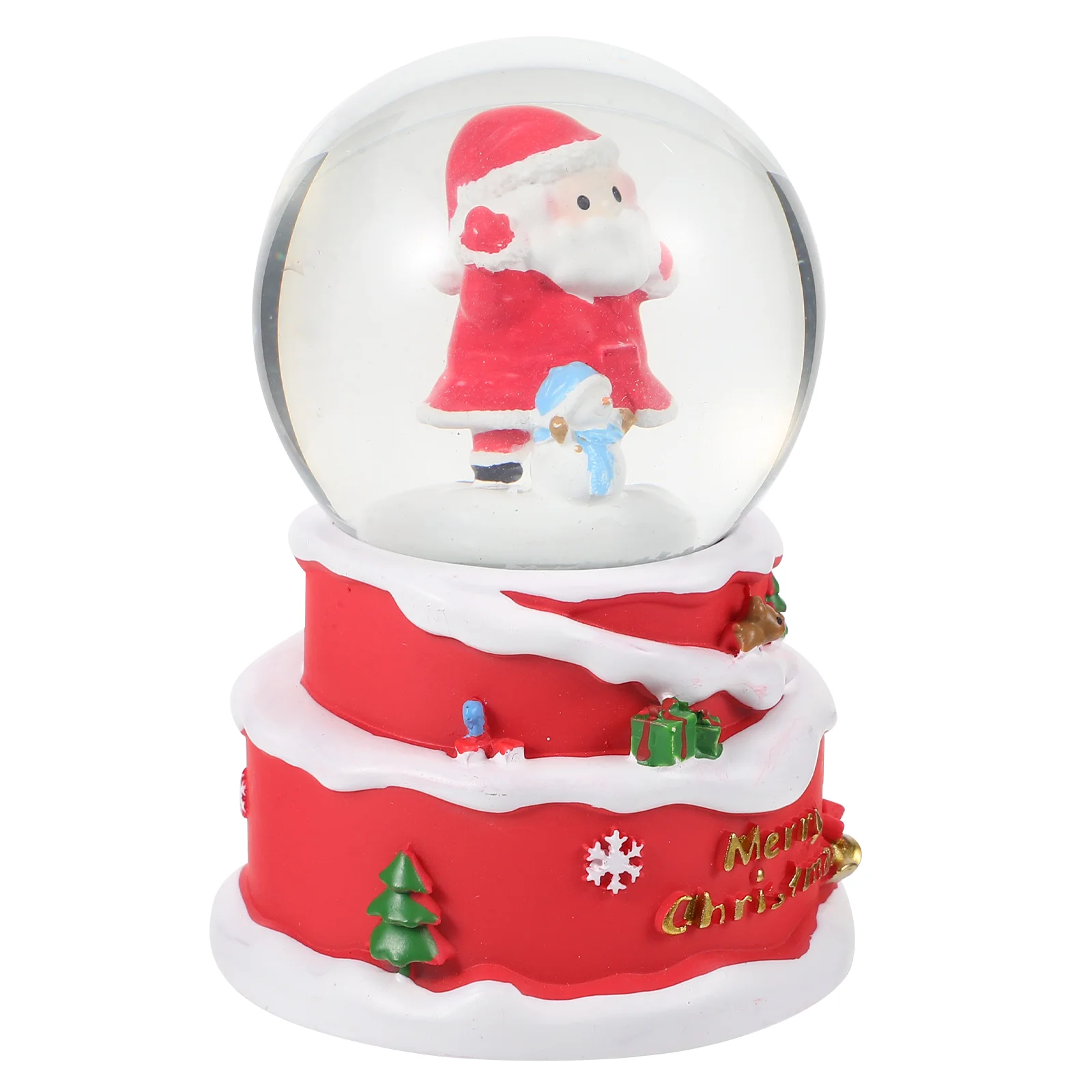 Resin Craft Crystal Ball Desktop Decoration Christmas Globe Holiday nament Xmas Tree Centerpieces Santa Claus Statue Home Garden