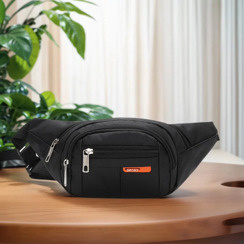 Outdoor Leisure Business Men's Waist Bag, Waterproof Running and Cycling Sports Bag, Sturdy and Durable Chest Bag