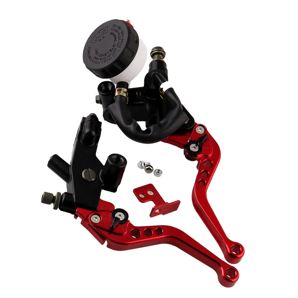 

1 Pair 7/8 Inch 22mm Front Brake Clutch Master Cylinder Lever for Bike Scooter ATV Aluminum Alloy Motorcycle Parts (Red)