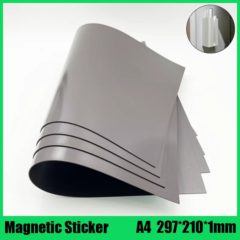 

1.0/ 0.5mm A4 Magnetic Material Square Soft Magnet Sheet Magnetic Mat Refrigerator for Photo Picture Cutting Die Craft One Side